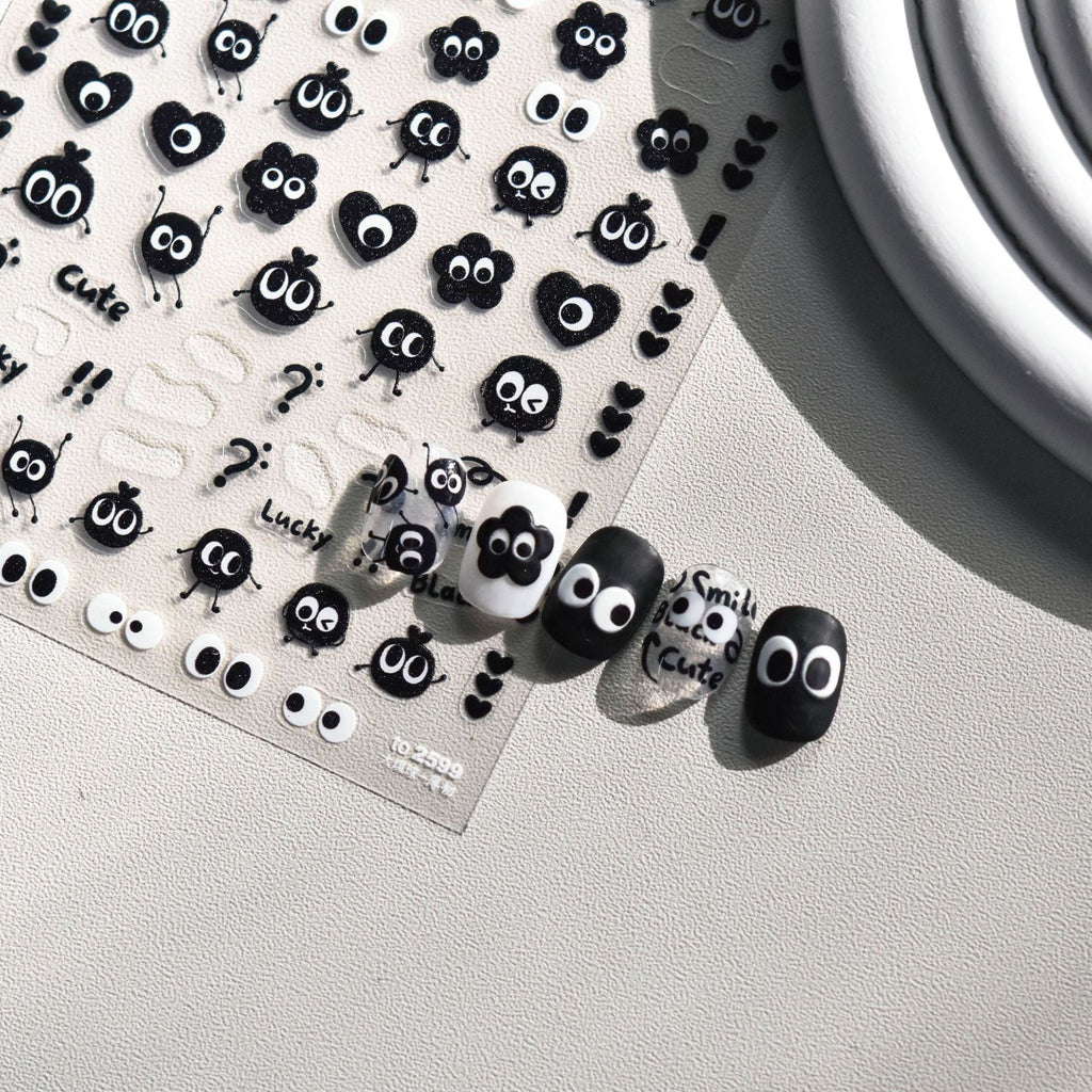 LuLuFun Studio Black Dot Nail Deco Stickers – DIY Manicure Art Decals