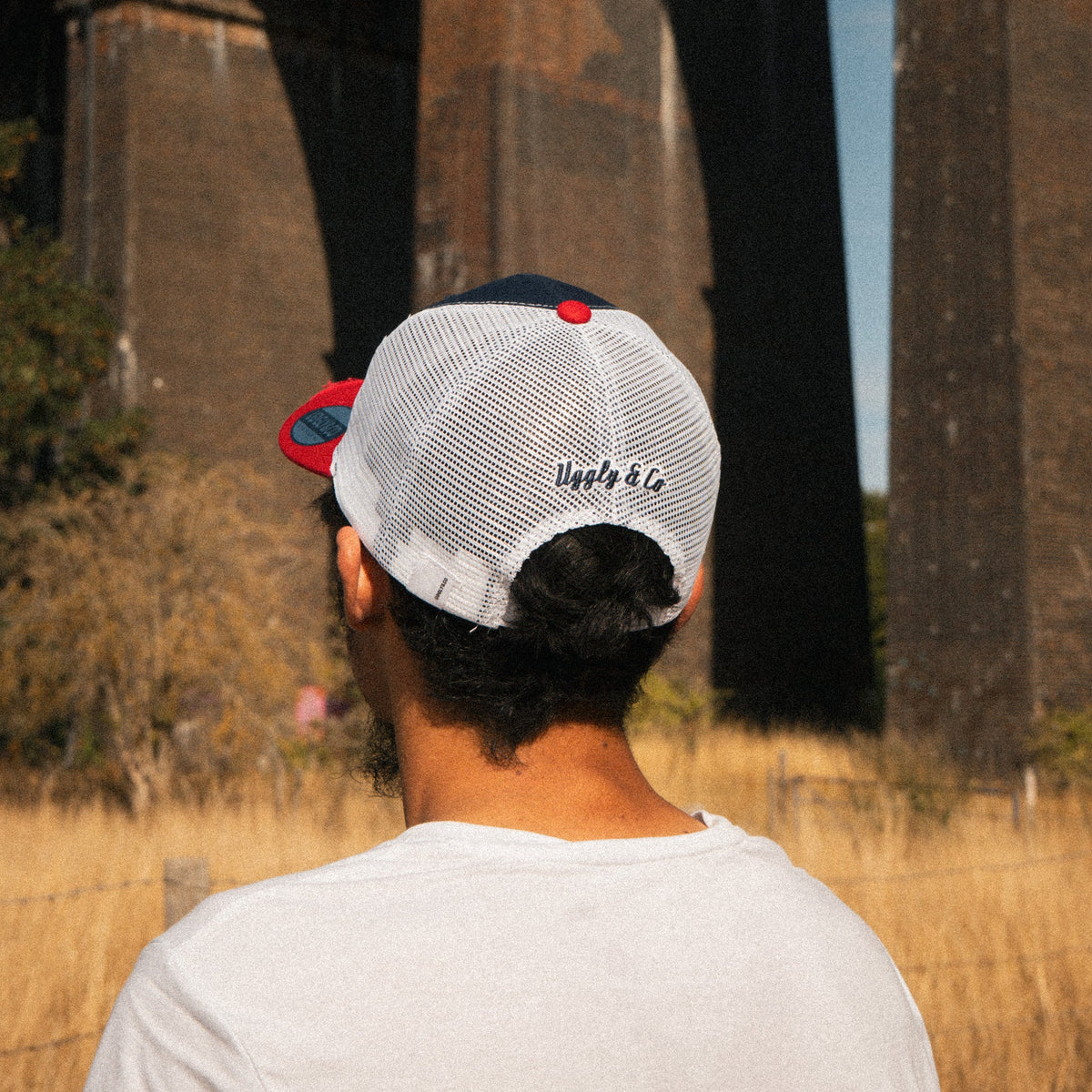 Uggly and Co Blue & Red Diamond Trucker Hat – Vintage Motorsport Cap