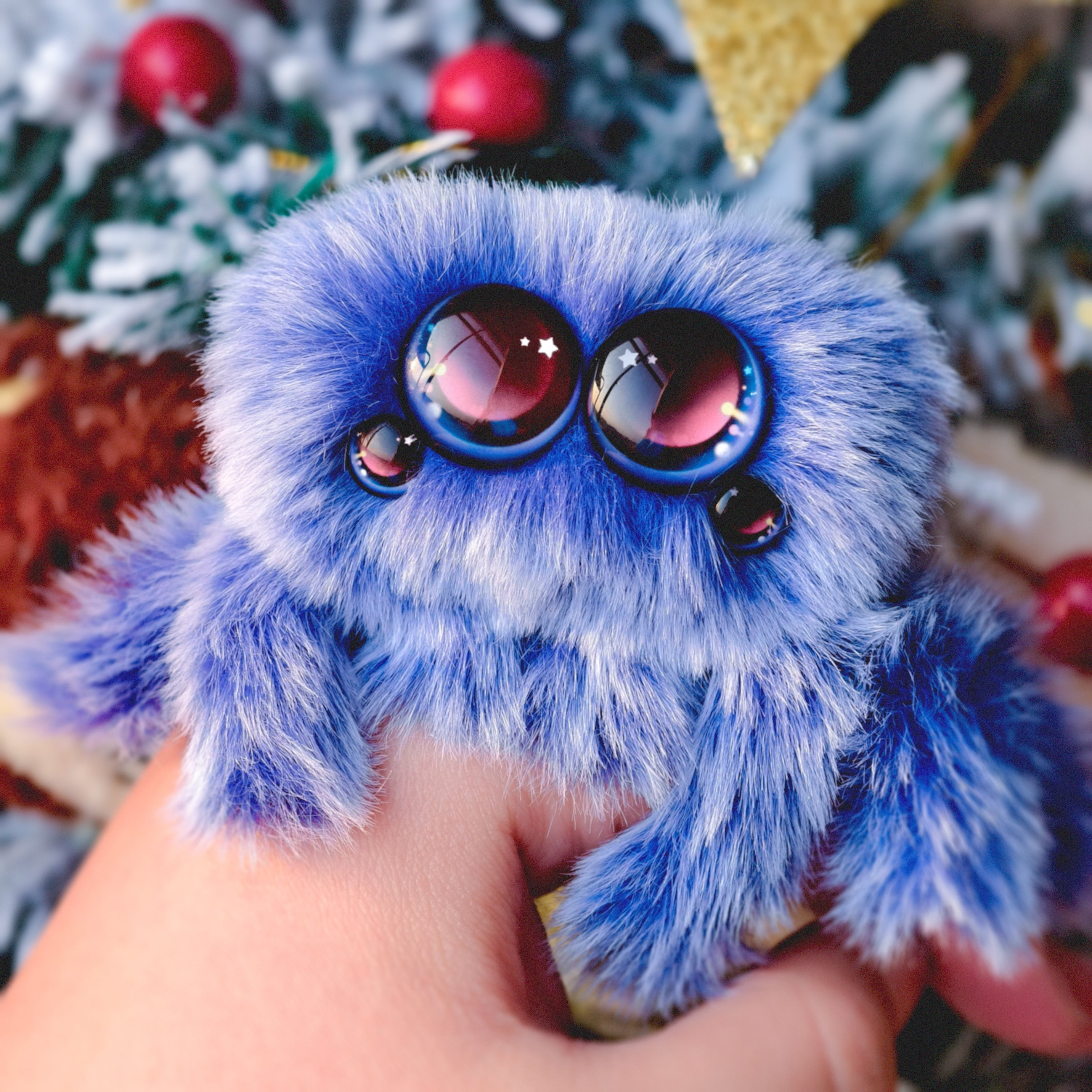 LuLuFun Studio Snowball Spider Plush Toy – Soft Cute Stuffed Animal