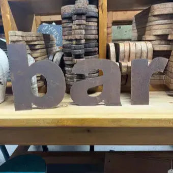 Rustic Metal BAR Letters Sign – Handmade Steel Wall Art by Rustic Warehouse