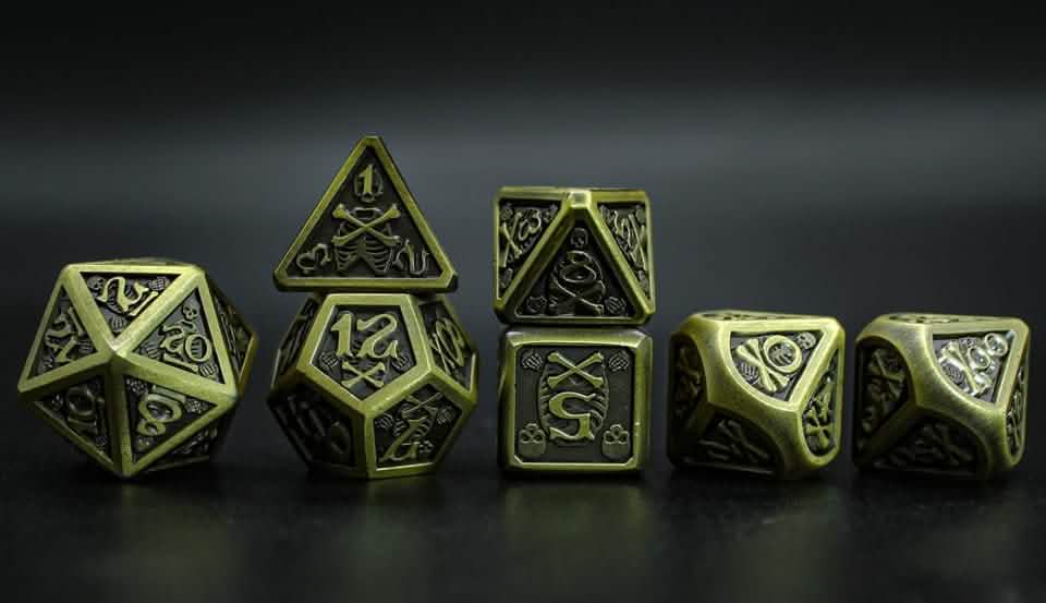 Boneshadow | Solid Metal Dice | 7 Piece Set