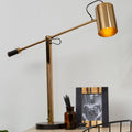 Orsina Mano Gold Table Lamp – Modern Metal Desk Lamp with Fabric Shade