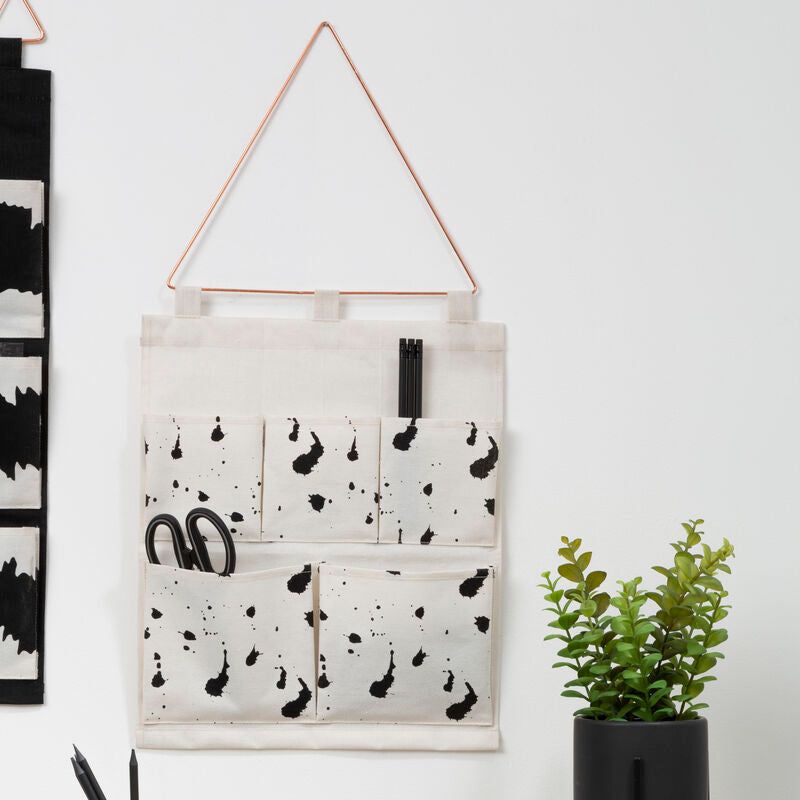 Orsina Verti White Wall Hanging Pocket Organiser – 5 Pocket Storage