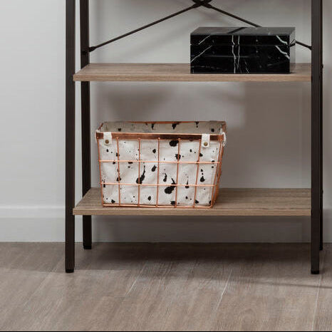 Orsina Rose Gold Iron Wireframe Basket – Modern Luxury Storage Solution
