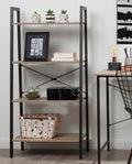 Orsina Bradbury Grey Oak Veneer 4-Tier Ladder Shelf Display Unit