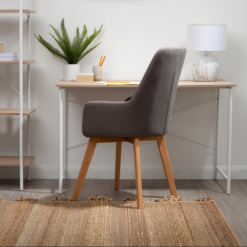 Orsina Stockholm Grey Dining Chair – Upholstered Minimalist Wood Seat