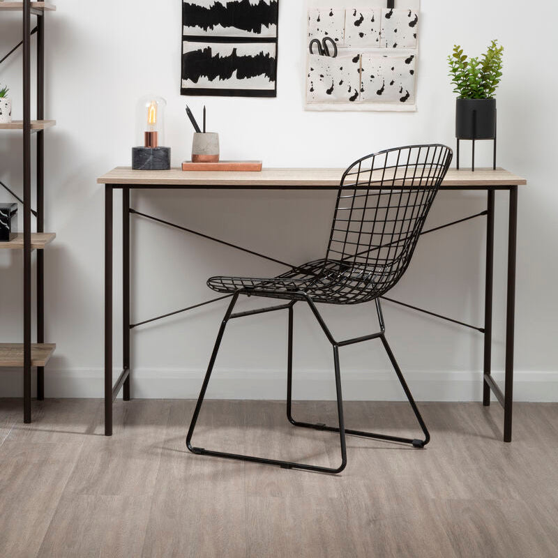 Orsina Bradbury Grey Oak Top Desk – Modern Metal Frame Home Office