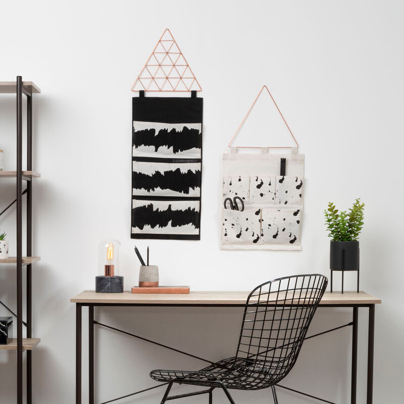 Orsina Verti Black Wall Hanging Pocket Organiser | 3-Pocket Fabric Storage