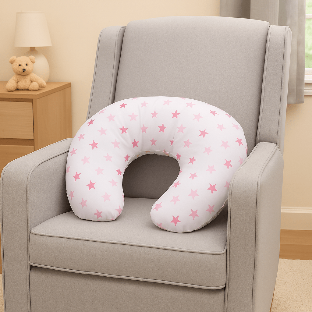 For Your Little One Nursing Pillow – Pink Little Star Cotton Support