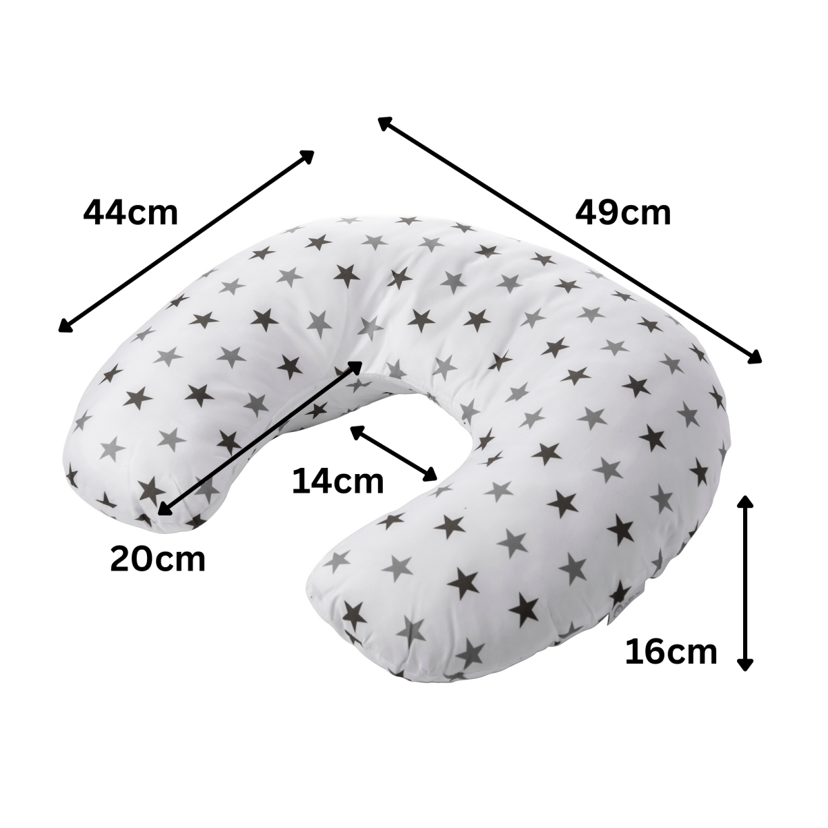 For Your Little One Nursing Pillow – Grey Stars Cotton Maternity Support