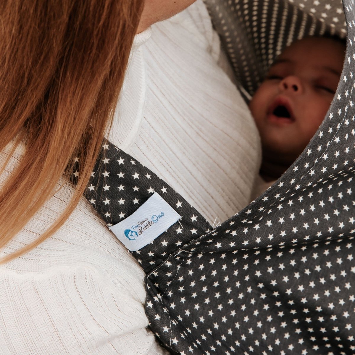 For Your Little One Cotton Nursing Cover - White Stars Breastfeed Apron