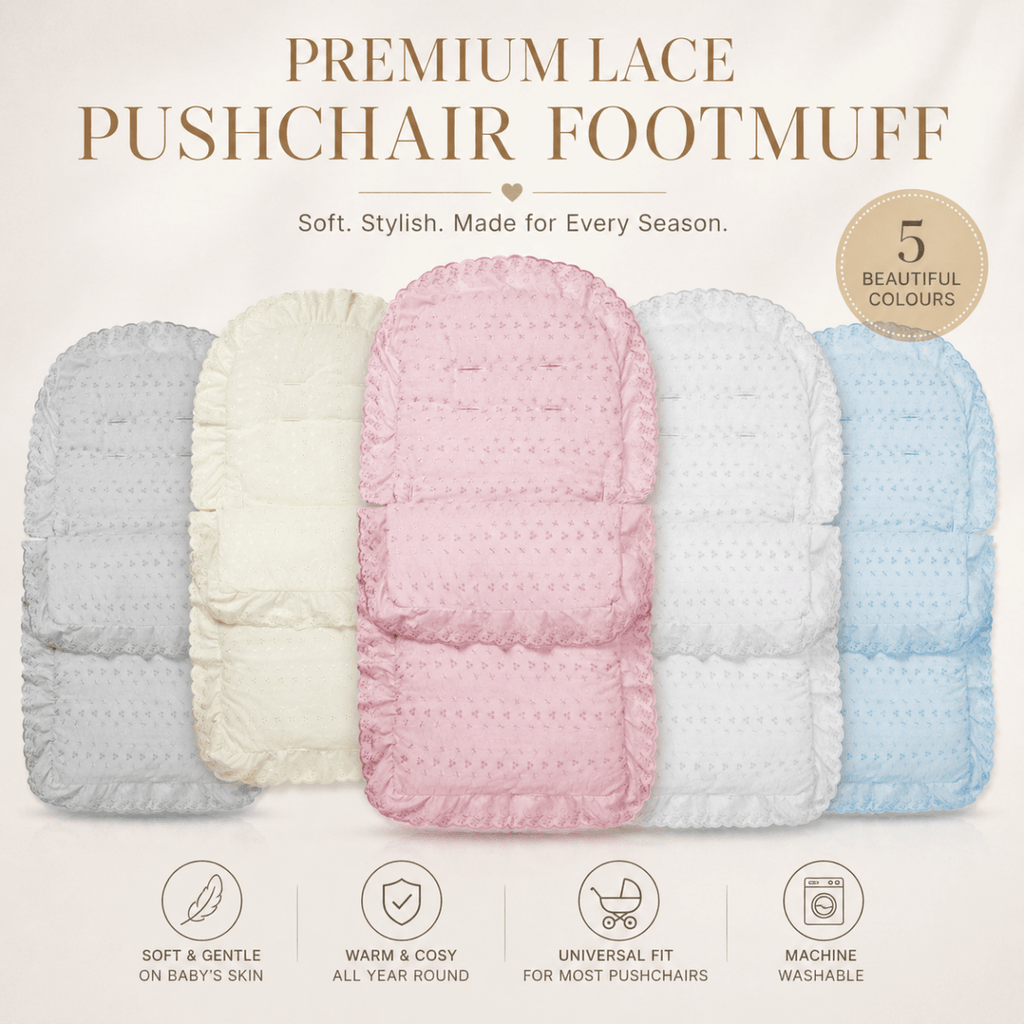 For Your Little One Universal Broderie Anglaise Padded Footmuff
