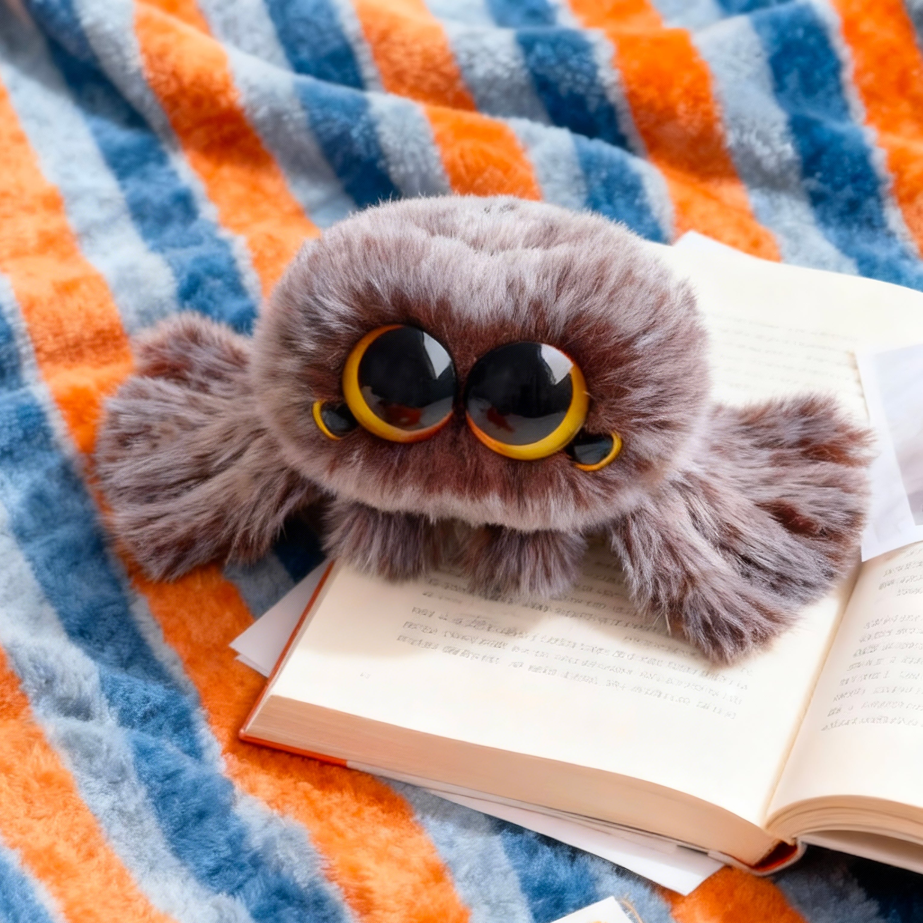 LuLuFun Studio Snowball Spider Plush Toy – Soft Cute Stuffed Animal