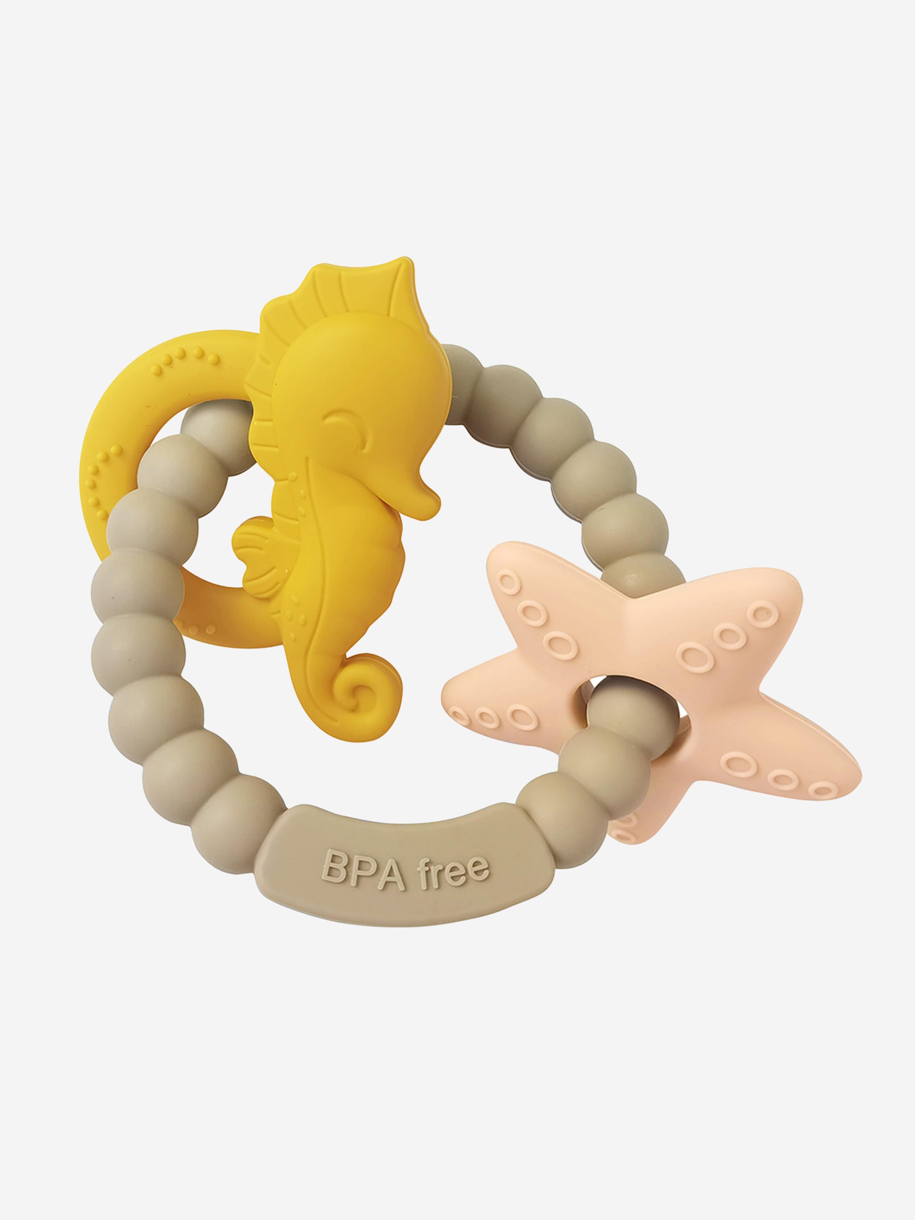 Bloom Bambini Baby Seahorse & Starfish Teether - Brown BPA-Free Silicone