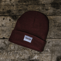 Uggly and Co Burgundy Beanie – Heavyweight Recycled Knit Cuffed Hat