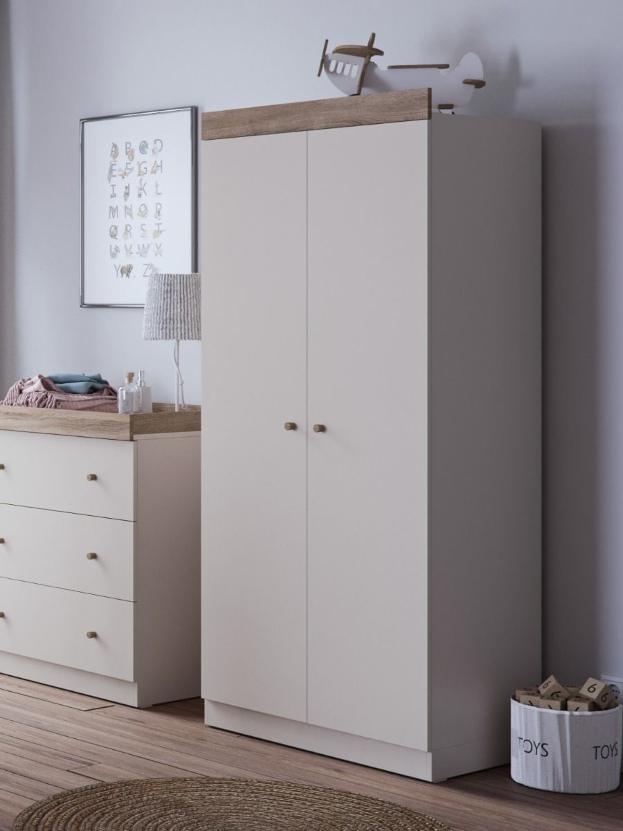Little Acorns Burlington Double Nursery Wardrobe – Cashmere & Truffle Oak