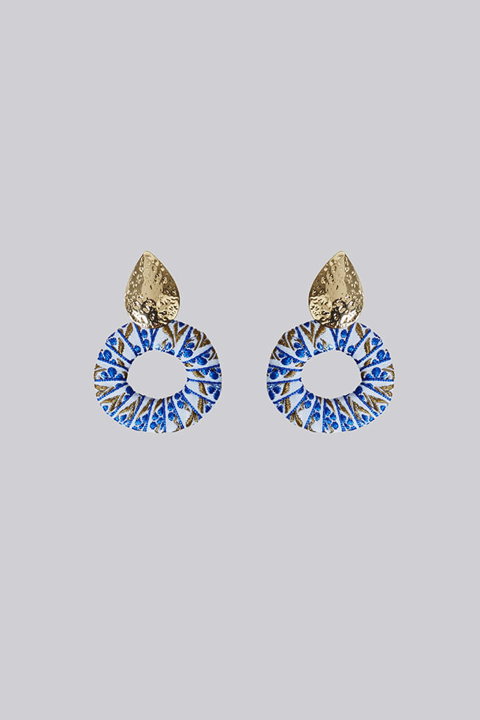 Louche Charity Gold Pear Shape Hoop Earring