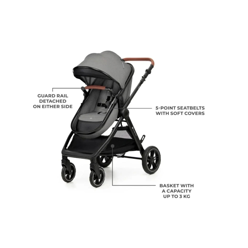 Kinderkraft Esme Pro 3-in-1 Travel System with Mink Pro Car Seat - Moonlight Grey