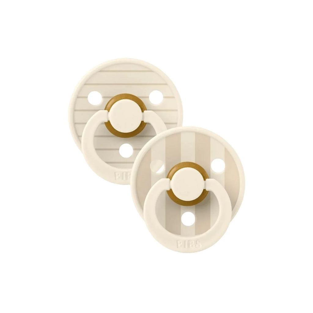 BIBS Pin Latex Soothers 0-6 months Pack of 2 - Ivory & Vanilla