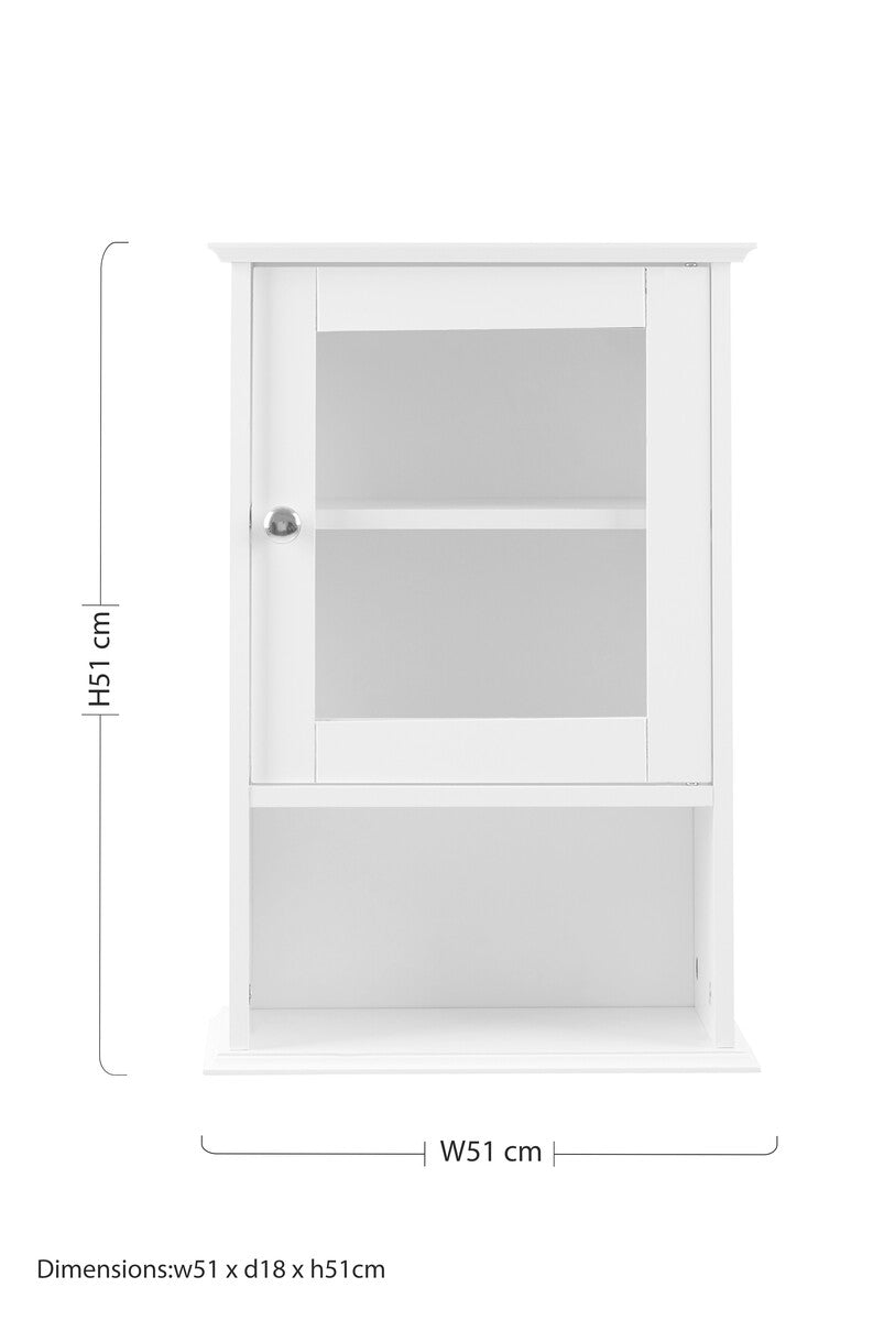Orsina Portland White Wall Cabinet – Modern Bathroom Storage Unit