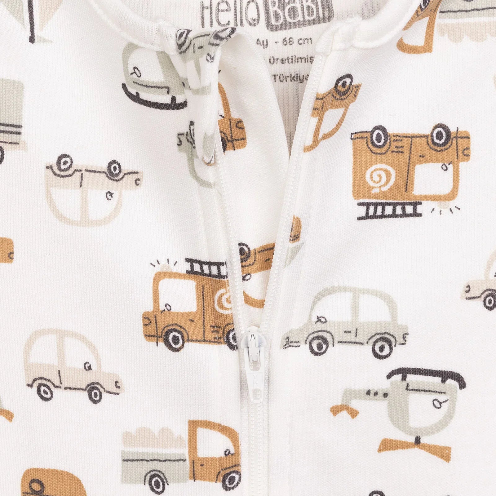 HelloBaby Newborn Footed Romper B - Ecru