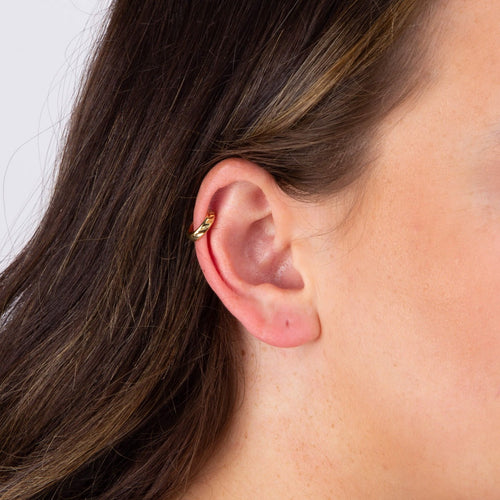 Gecko Jewellery Textured Ear Cuff – Recycled Gold Plated Silver