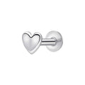 Gecko Jewellery Plain Heart Labret Stud Earring | Sterling Silver