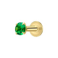 Gecko Jewellery Green Crystal Labret Stud Earring | Recycled Silver