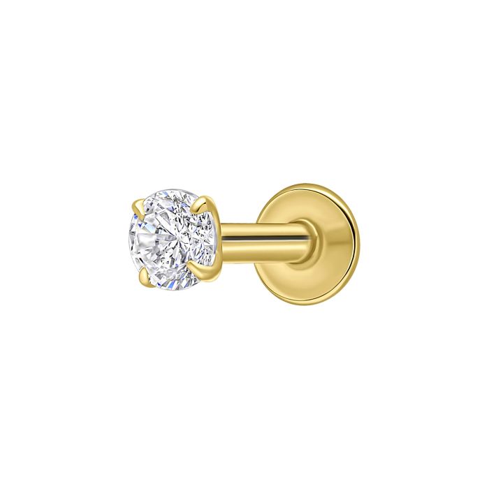 Gecko Jewellery Cubic Zirconia Labret Stud Earring – Sterling Silver