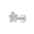 Gecko Jewellery Flower Labret Stud Earring | Sterling Silver & CZ