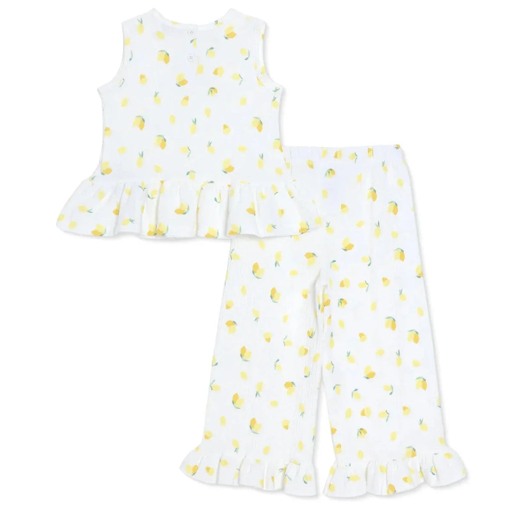 HelloBaby Girls Blouse-Muslin Trousers Fruits - Ecru Printed