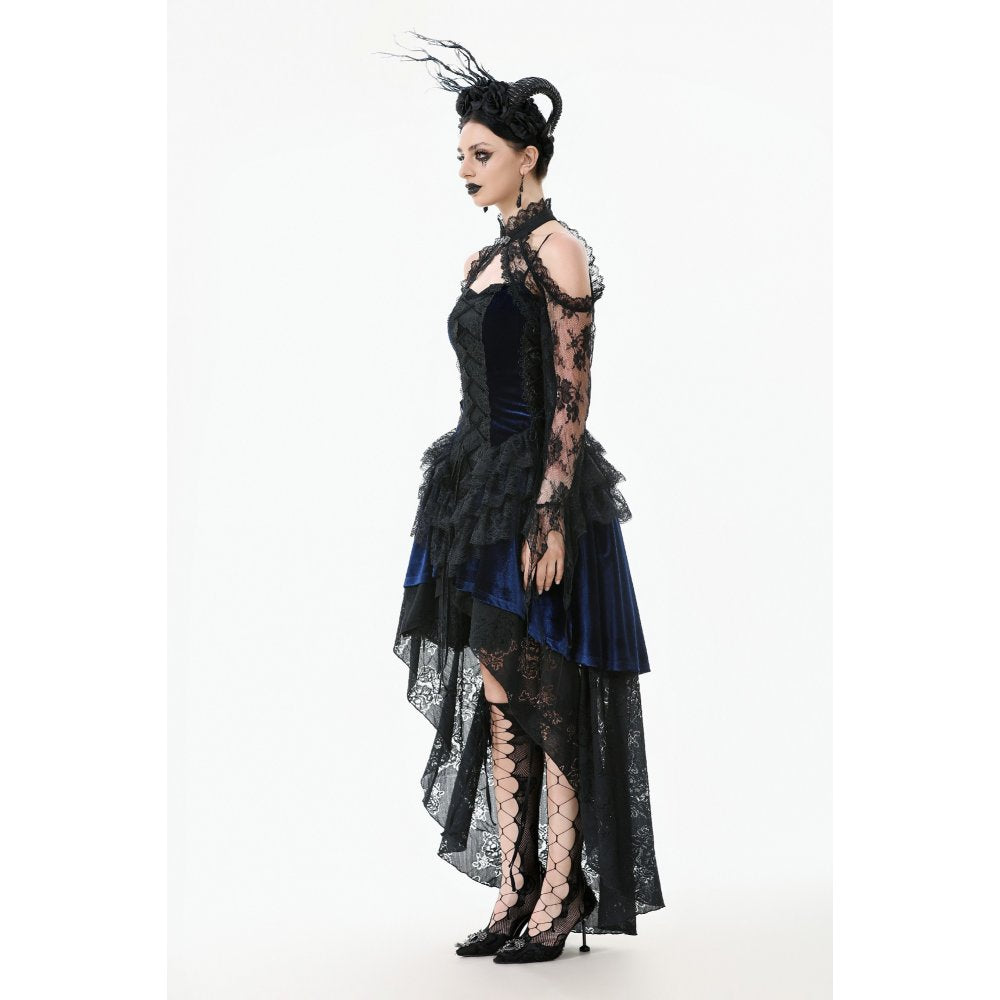 Dark in Love Thalassa Floral Lace Draped Arm Sleeves | Black Cotton