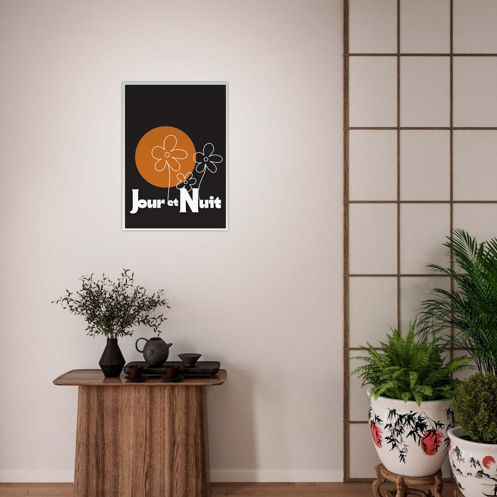 Day & Night Modern Boho Wall Art - Framed Poster, Ready to Hang - Bohemian Decor Gift