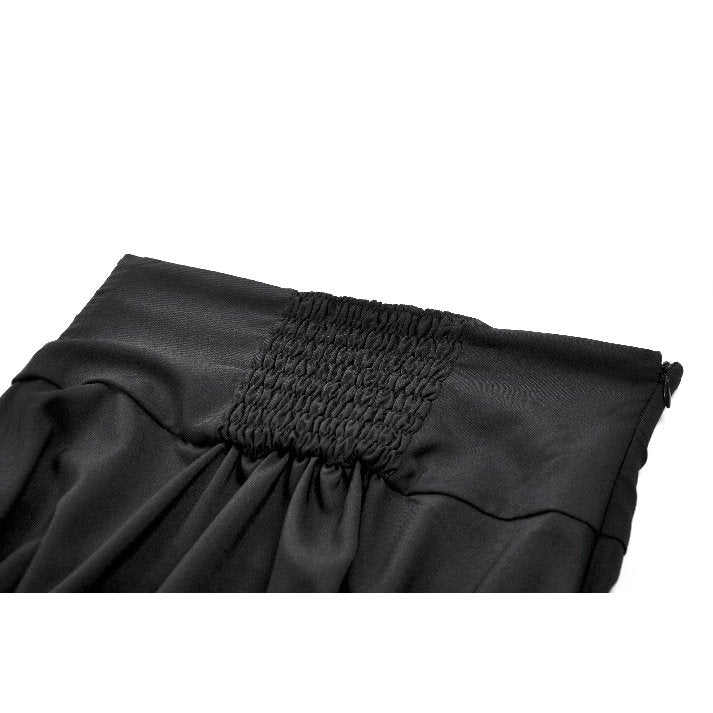 Dark in Love Gothic Long Skirt – High Waist Lace Inset Flowing Skirt