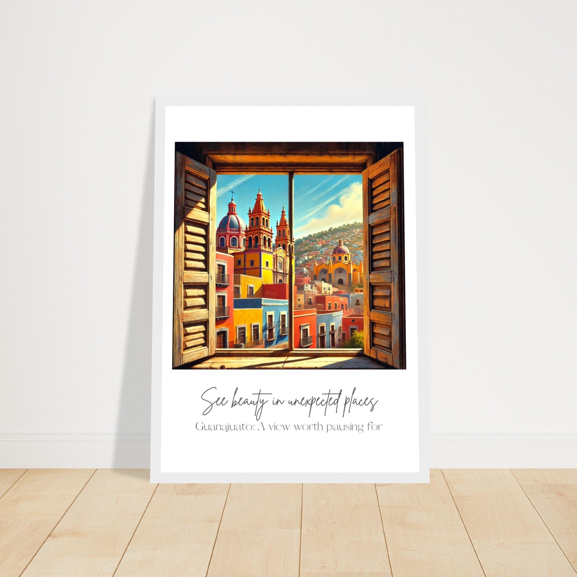 Guanajuato Mexico Framed Wall Art – Colourful Cityscape Travel Print, Spanish Architecture Decor, Vibrant Mexican Poster
