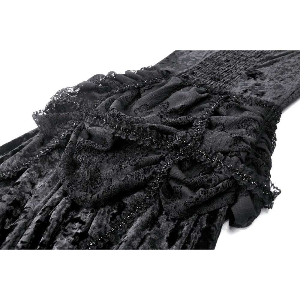 Dark in Love Seraphina Black Velvet Lace High-Low Gothic Dress