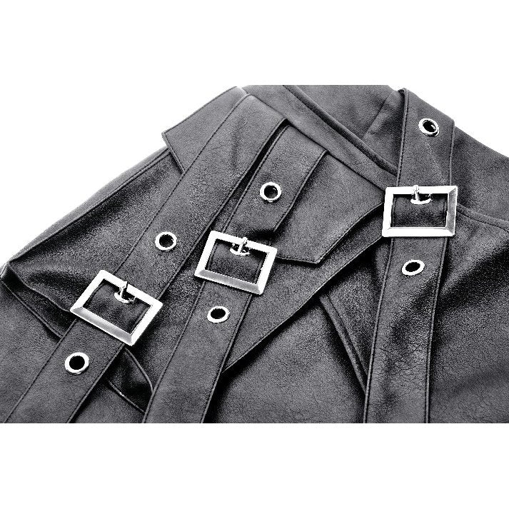 Dark in Love Chaos Reign Black Faux Leather Goth Punk Mini Skirt