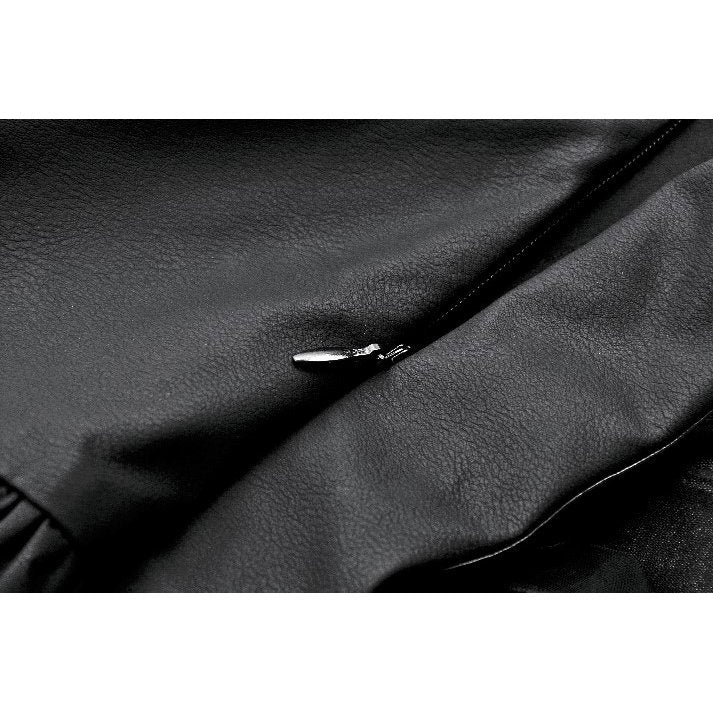 Dark in Love Draven Faux Leather & Mesh Layered Gothic Waist Skirt