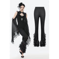 Dark in Love Goth Flare Leggings – Black High Waist Lace Frill