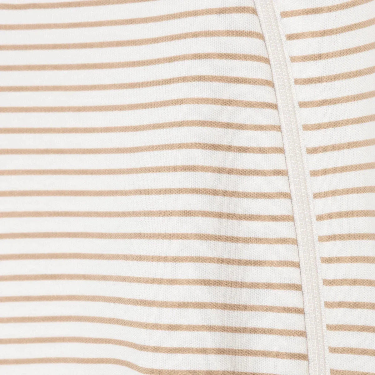 Baby Boy Footed Sleepsuit Striped Zip Fastening Crew Neck - Beige