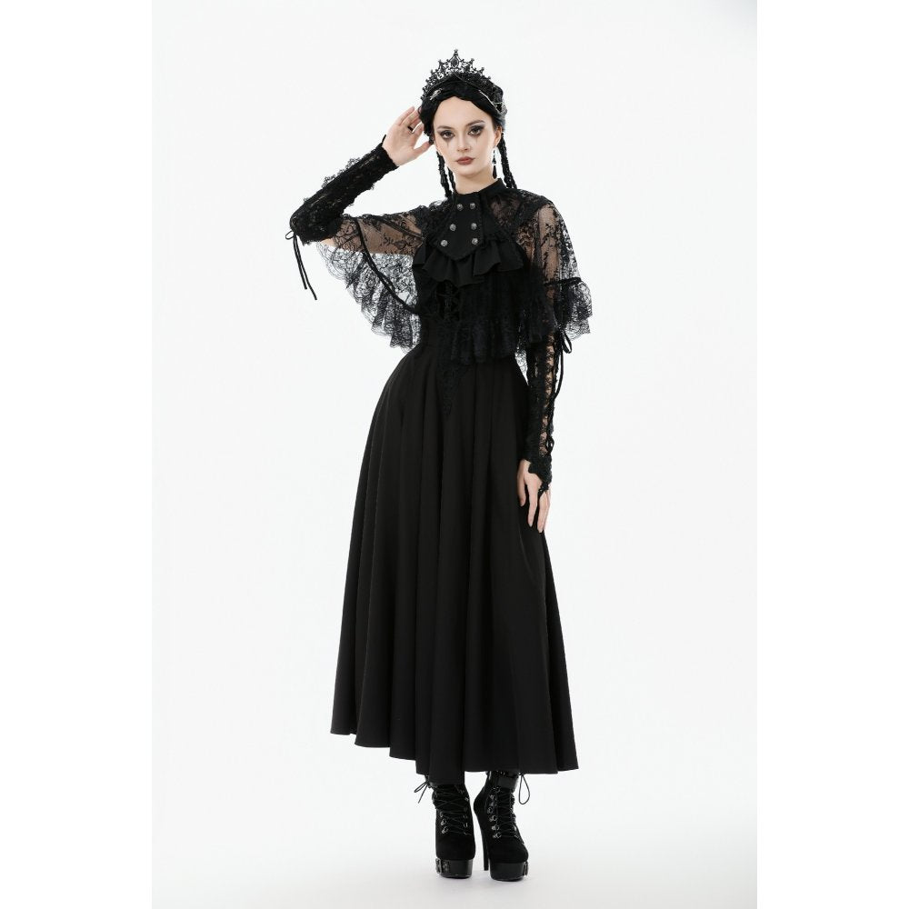 Dark in Love Bellatrix Lace Ruffle Capelet – Gothic Victorian Cape