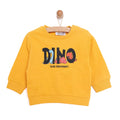HelloBaby Baby Boy Dino Patterned Sweatshirt - Mustard