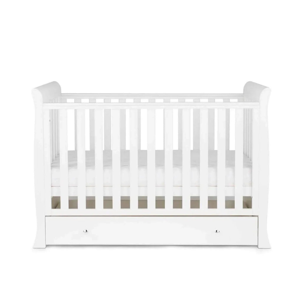 Ickle Bubba Snowdon Mini Cot Bed White - Premium Pocket Sprung Mattress
