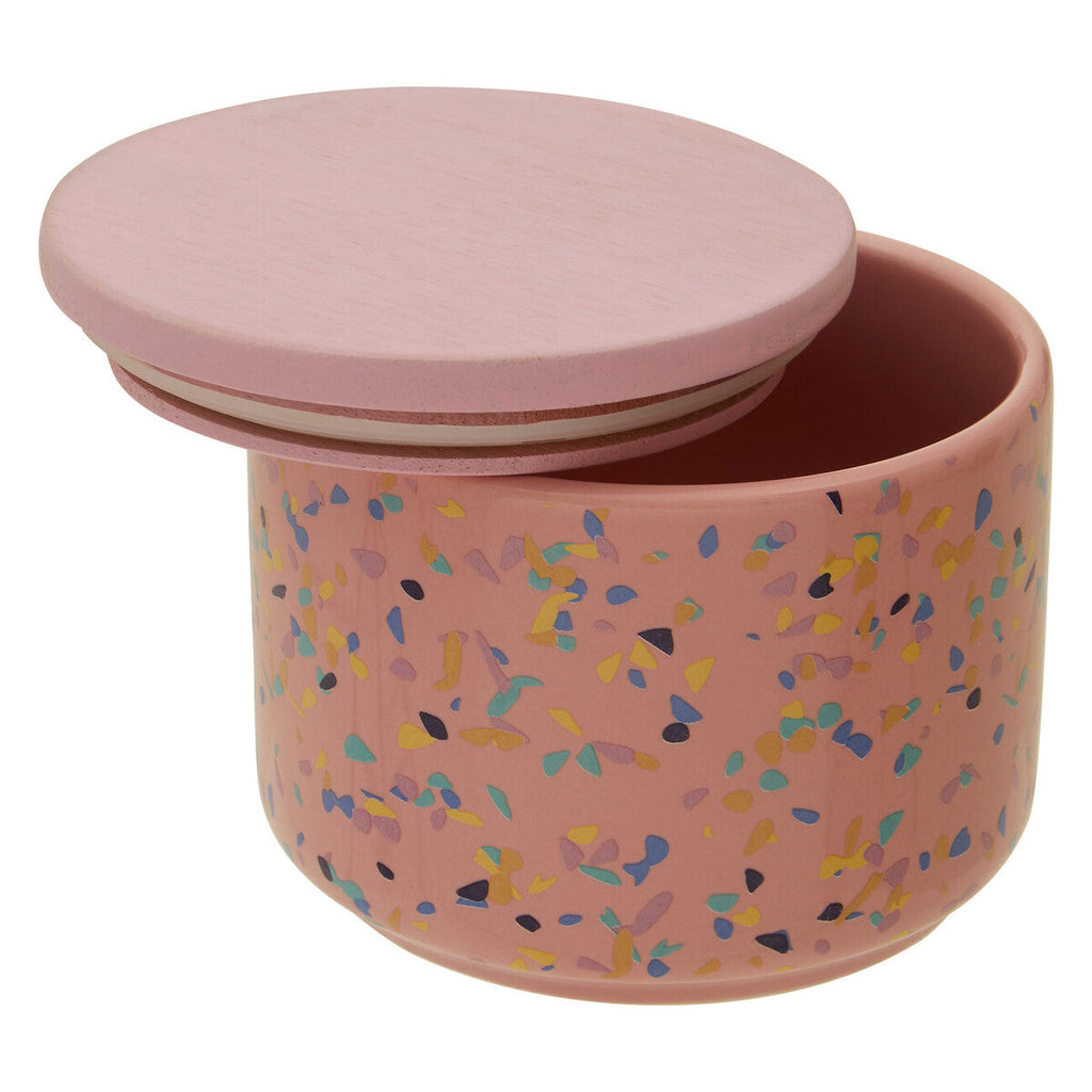 Orsina Yuki Small Pink Terrazzo Storage Canister with Airtight Lid