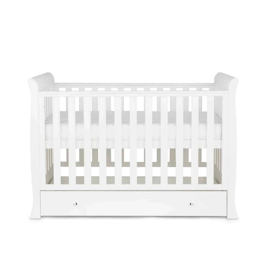 Ickle Bubba Snowdon 4 in 1 Mini 2 Piece Furniture Set White - Premium Sprung Mattress