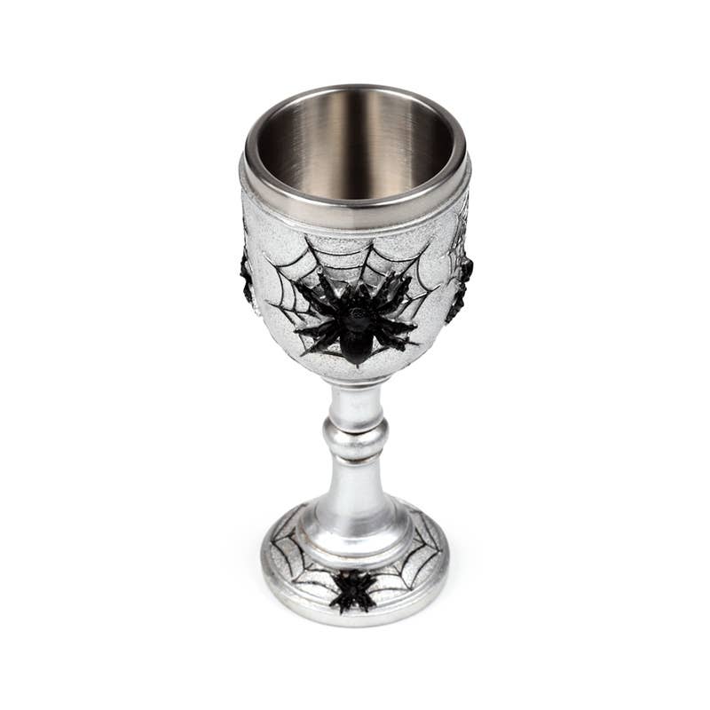 Kate's Clothing Gothic Spider Web Goblet – Resin and Stainless Steel