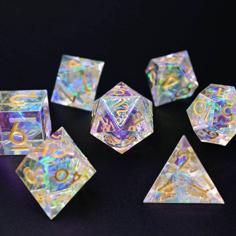 Candy Wrapper | Sharp Edge Dice | Resin | 7 Piece Set