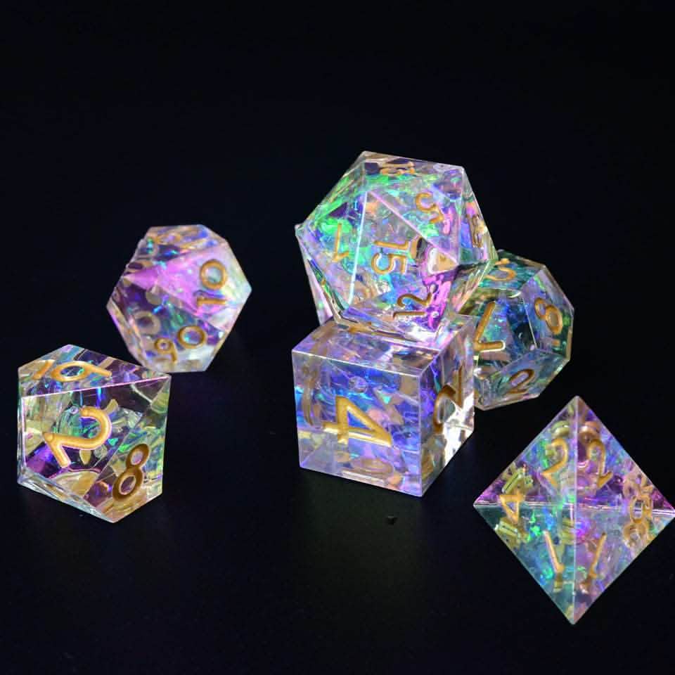Candy Wrapper | Sharp Edge Dice | Resin | 7 Piece Set