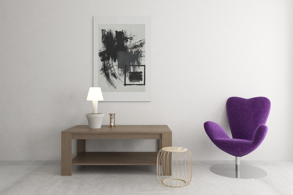 Bold Black Brushstroke Canvas – Minimal Abstract Wall Art | Modern Monochrome Decor