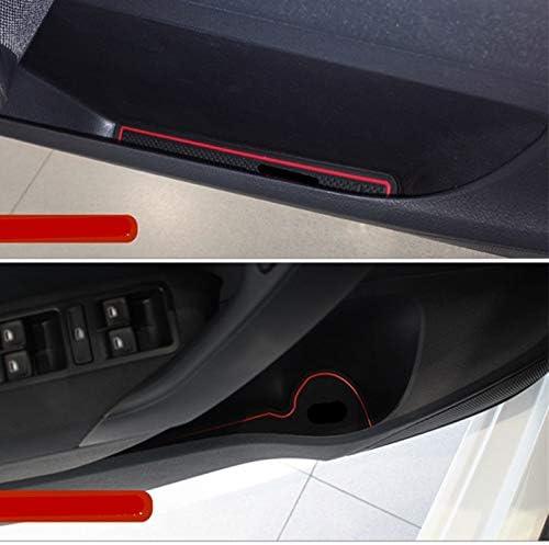 VW Polo 2011-2015 Non-Slip Interior Door & Cup Holder Mats - Red 9pcs